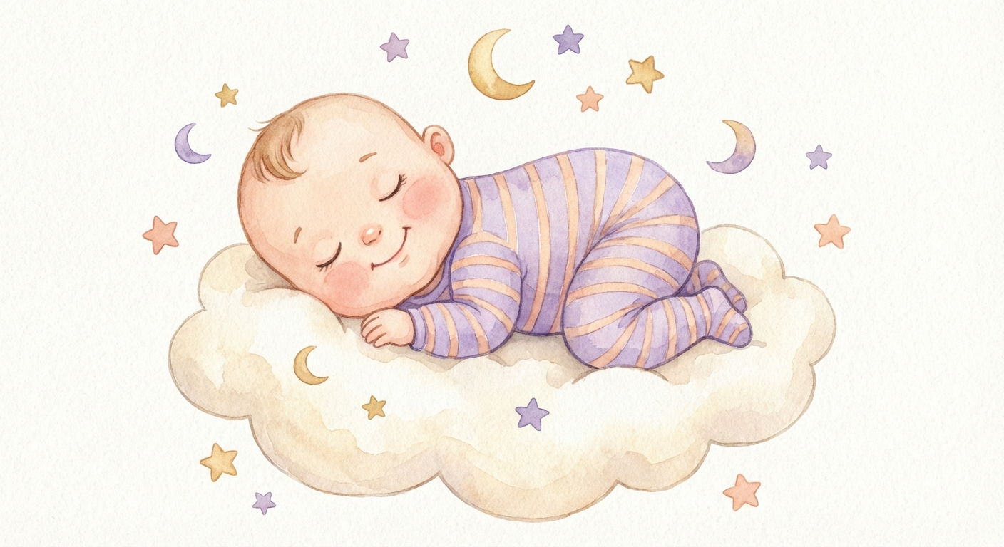 Sleeping baby illustration
